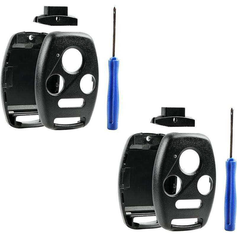 Cutting NOT Required - Key Fob Keyless Entry Remote Shell Case & Pad Fits Honda 2003-2012 Accord / 2006-2013 Civic EX / 2009-2015 Pilot /2005-2006 CR-V