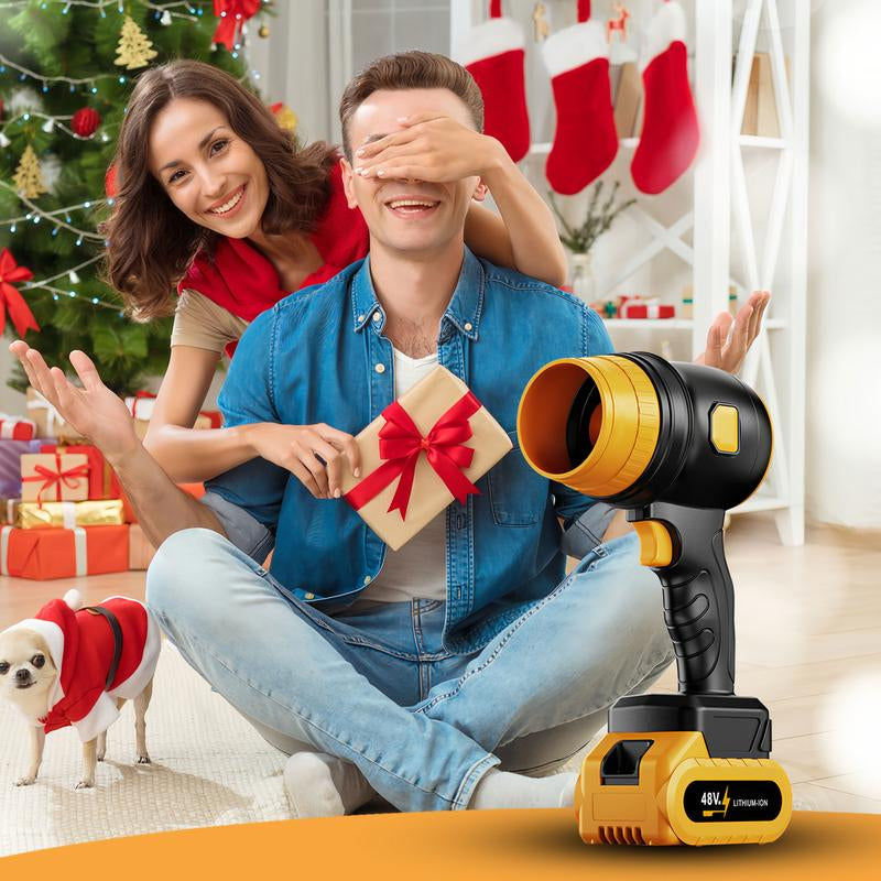 Cordless Variable-Speed Electric Air Blower 34000RPM High Power Low Noise Long Battery Life for Yard Leaves Snow Dust Cleaning