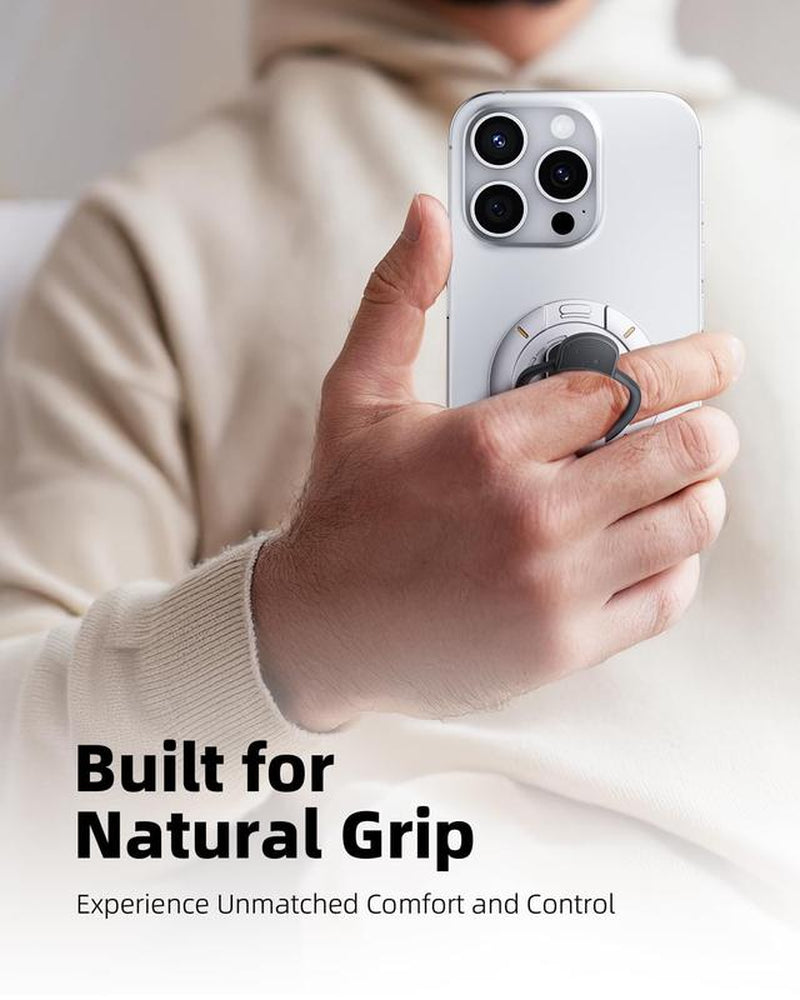 4-In-1 Magsafe Phone Grip & Stand with Fidget Clicker | Dual-Sided Magnetic Ring Holder & 360° Rotatable Kickstand for Iphone