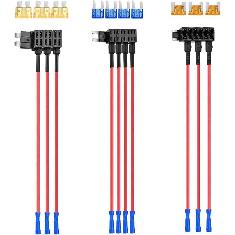 Nilight 12 Pack 12V Car Add-A-Circuit Fuse Tap Standard Mini Micro2 and Low Profile Taps 4 Types ATO ATC ATM APM Holder for Cars Trucks Boats