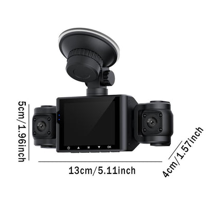 BCUOZ 4 Channel Dash Cam Front and Rear inside 24H Security Parking Monitor 1080P FHD 360 Degree View with IR Night Vision for Cars Left Right