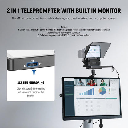 NEEWER X11 2-In-1 Teleprompter with Monitor
