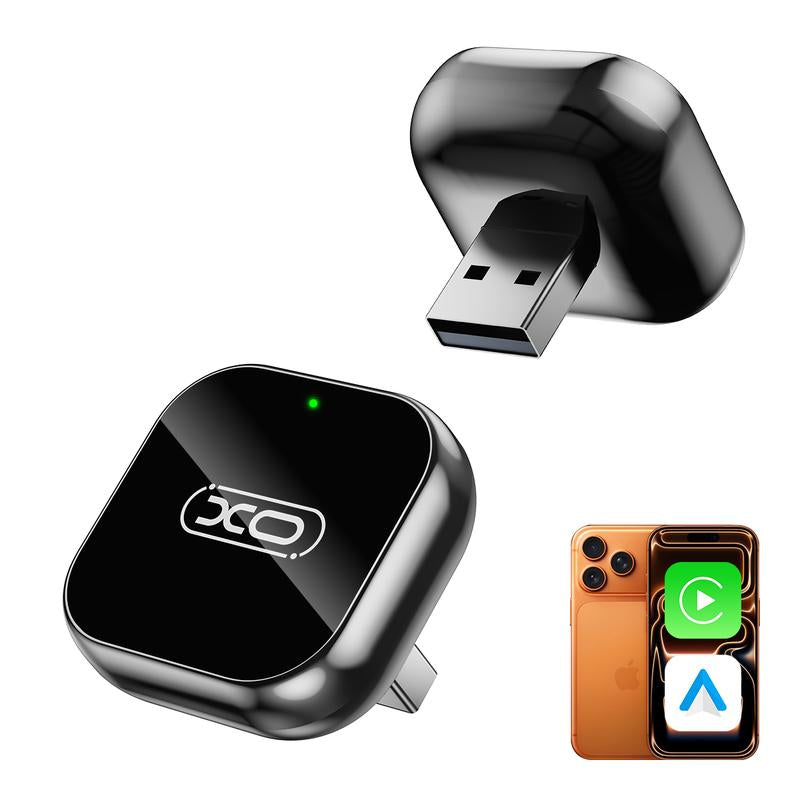 Mini Wireless Carplay & Android Auto Adapter, Upgrade Convert Wired to Wireless, Plug-And-Play, No Delay, Stable Connection Carplay for Iphone & Android（Ios10+, Android 11+）