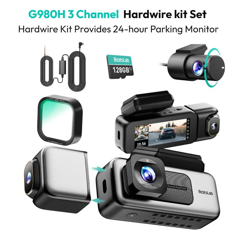 Botslab 4K Front & Rear Dashcam,1 Count Dash Camera for Car,170° Ultra Wide Dashcam with ADAS, Night Vision,Free 64GB SD Card, 5G/2.4G Wifi,Automotive,Vehicle