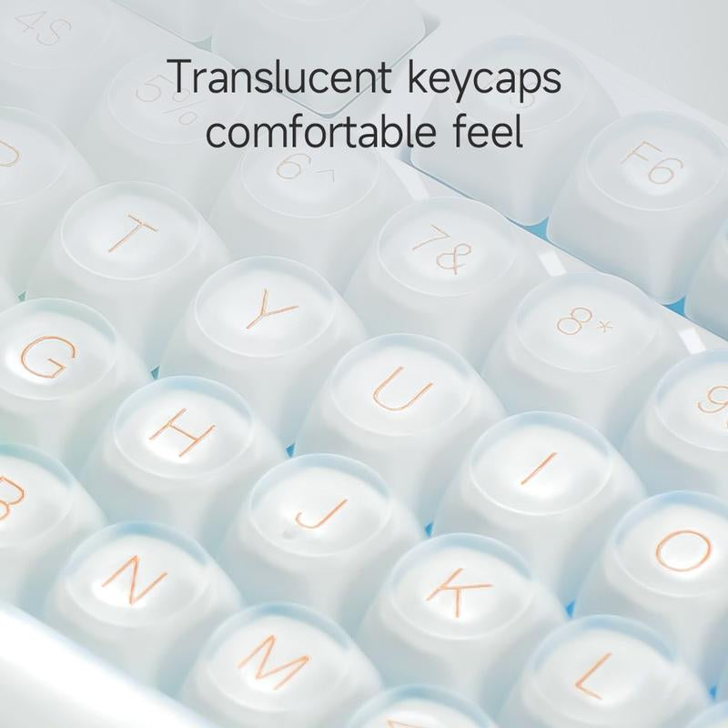 FURYCUBE IP108 Foundation Gaming Keyboard, 108 Keys Keyboard Tri-Mode Cute Keyboard Classic Keyboard with Number Pad, Media Knob Custom Mechanical Feel Keyboard, RGB Backlit Ergonomic Office Silent Computer Keyboard for PC, MAC, PS4, Xbox ONE Gamer