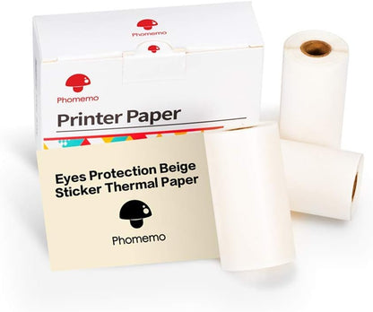 Eyes Protection Beige Thermal Paper- for  M02/M02 Pro/M02S/M03 Pocker Printer, 50Mm X 3M, Diameter 30Mm, 3 Rolls