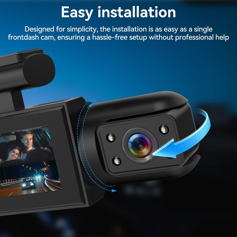 HD 1080P Car Dash Cam,Front &Rear Dual-Lens Car Video Recorder with Night Vision,Dashboard Wide Angle Driving Recorder, Dash Camera for Car, Dashcam, Automotive,Vehicle,Car DVR