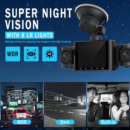 BCUOZ 4 Channel Dash Cam Front and Rear inside 24H Security Parking Monitor 1080P FHD 360 Degree View with IR Night Vision for Cars Left Right