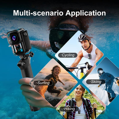 NUISK 4K 60FPS 30MP Action Camera with Front LCD & Touch Rear Screens 128GB Waterproof Underwater Camera 5X Zoom Remote Control Wearable Body Cam