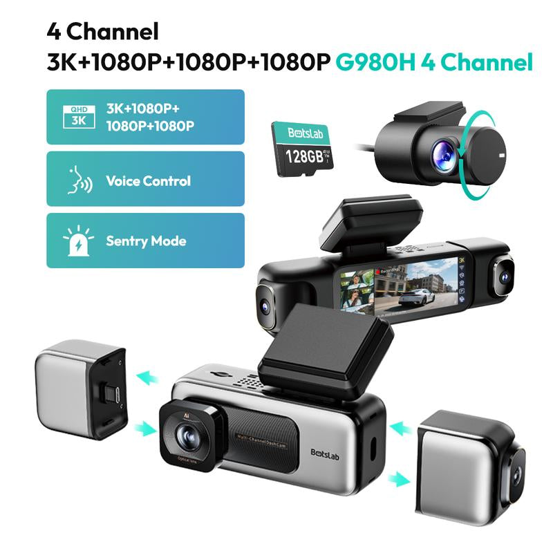Botslab 4K Front & Rear Dashcam,1 Count Dash Camera for Car,170° Ultra Wide Dashcam with ADAS, Night Vision,Free 64GB SD Card, 5G/2.4G Wifi,Automotive,Vehicle