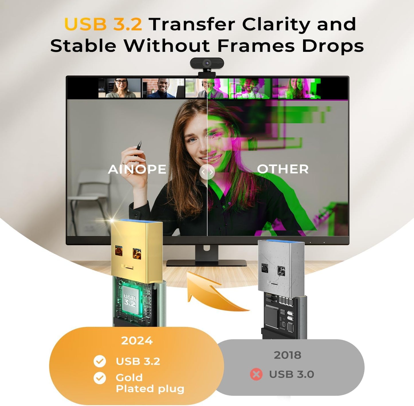 USB Extension Cable,Usb Extender,Usb 3.0 Extension Cable, Male to Female Cord High Data Transfer Compatible with Webcam,Usbkeyboard,Flash Drive,Hard Drive,Printer,10Ft,Grey