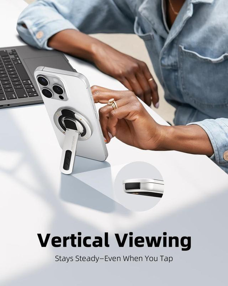 4-In-1 Magsafe Phone Grip & Stand with Fidget Clicker | Dual-Sided Magnetic Ring Holder & 360° Rotatable Kickstand for Iphone