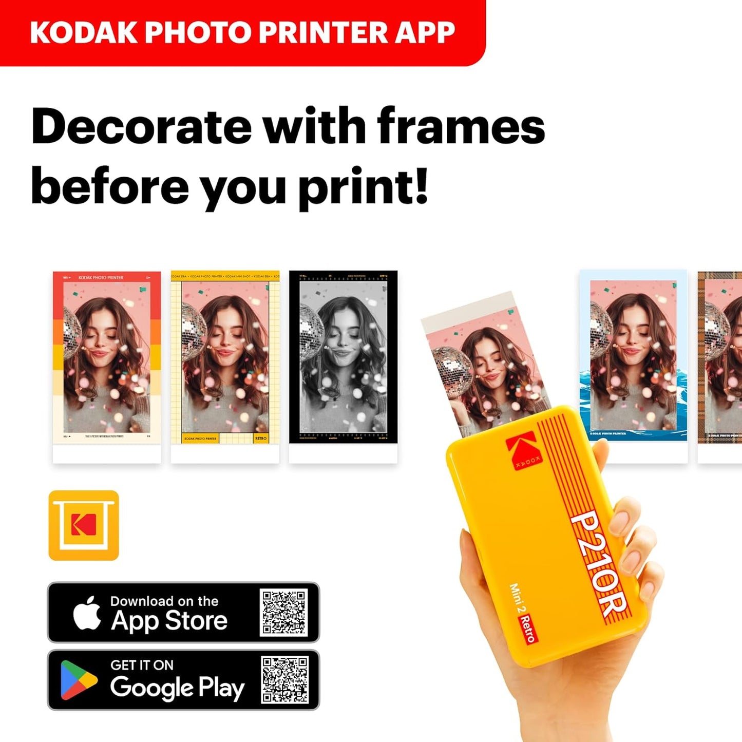 Mini 2 Retro 4PASS Portable Photo Printer, 2.1X3.4 Inches, Instant Picture Printer for Iphone and Android, Photo Printer Gift, 38 Sheets Bundle, White