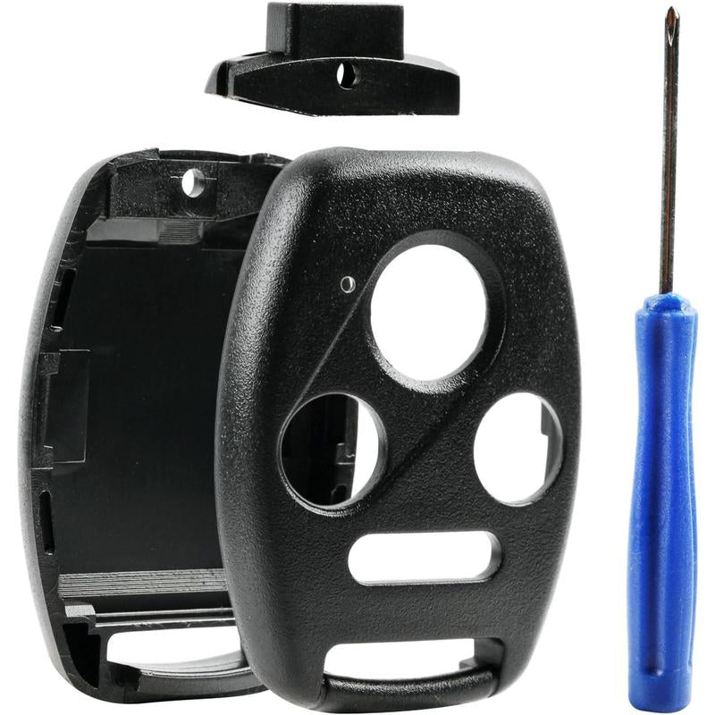 Cutting NOT Required - Key Fob Keyless Entry Remote Shell Case & Pad Fits Honda 2003-2012 Accord / 2006-2013 Civic EX / 2009-2015 Pilot /2005-2006 CR-V