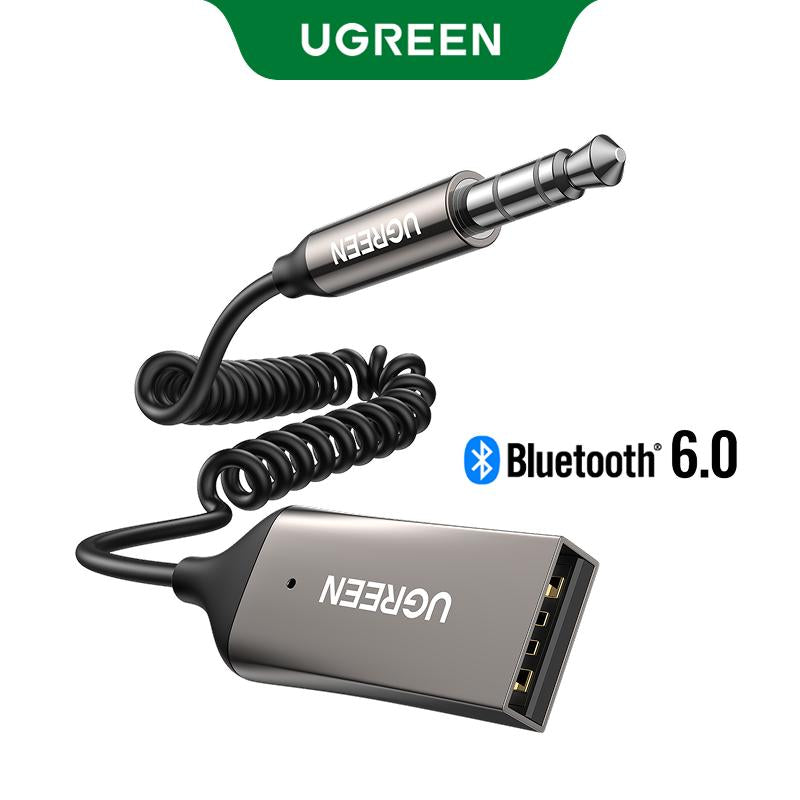 UGREEN 3.5Mm Bluetooth Receiver Aux to Bluetooth 6.0 Adapter for Hands-Free Calls Compatible with Car Speaker and Home Audio with Built-In Microphone Aux Input for Car USB 2.0 to 3.5Mm Jack Kit,Tiktokshopholidayhaul