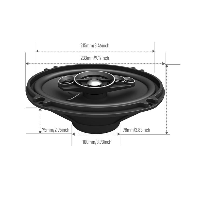 6×9 Inch 5-Way Car Coaxial Speakers (2 PCS) 5.2 Surround Sound & Hi-Fi Audio for Door Installation with MP3 Cable, Universal Fit for Most Cars