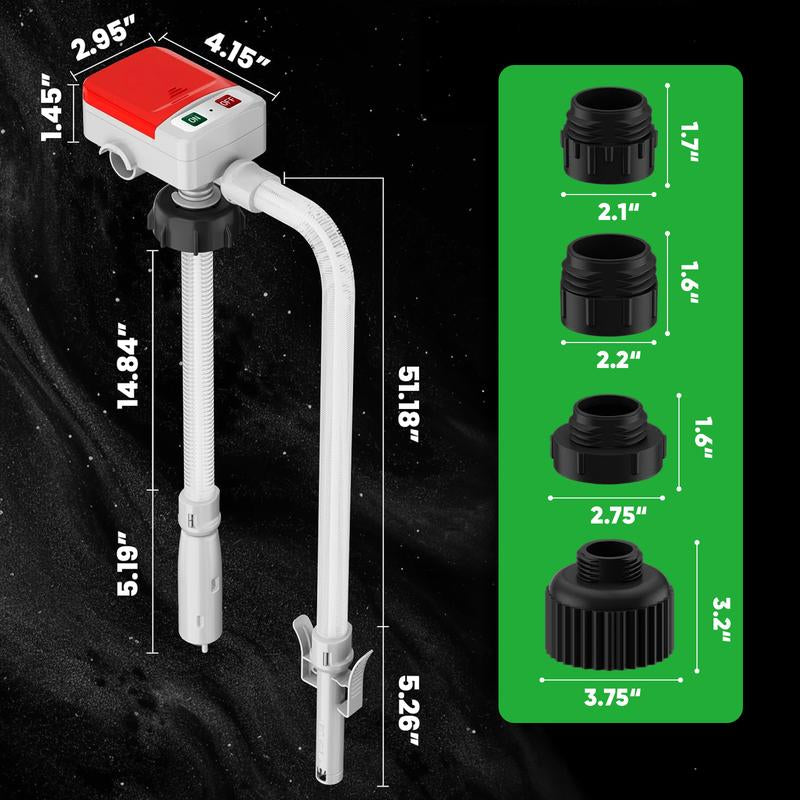 SHEKAR Portable Automatic Car Fuel Transfer Pump Auto-Stop 3.2GPM, USB Charging for Gasoline, Diesel, Kerosene, Light Oils, Non-Potable Water, Apply to Automobiles, Motorcycles, Lawn Mowers, Chainsaws, Agricultural Equipment, Heavy Duty