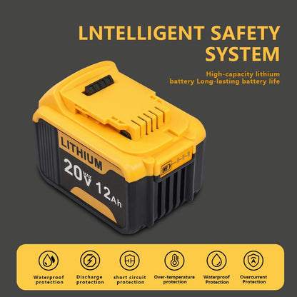 Dewalt Replacement Lithium-Ion Battery 20V Flexvolt 12.0Ah Lithium-Ion Battery Pack, Compatible with DCB606/DCB609/DCB612/DDCB200/DCB201/DCB203/DCB204/DCB206/DCB207/DCB209 Power Tools, 4-Pack