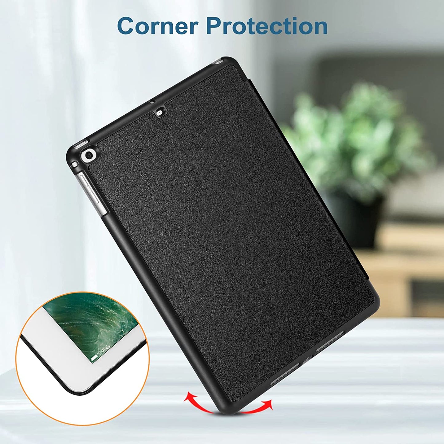 Slimshell Case for Ipad 6Th / 5Th Generation (2018 2017 Model, 9.7 Inch), Ipad Air 2 / Air 1 (9.7 Inch) - Lightweight Stand Smart Protective Cover with Auto Sleep/Wake, Black