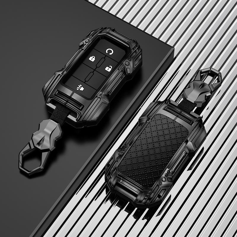 4-Buttons Key Fob Cover Case Shell for GMC Chevrolet Key Fobs Fit Chevy Colorado Silverado Suburban Tahoe Remote Key 2014-2022 - Truck Accessories