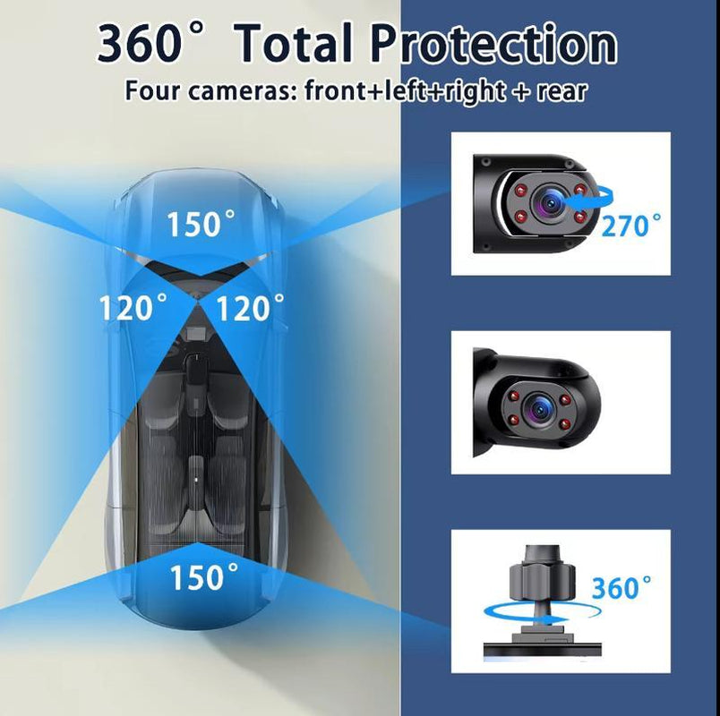 Multi-Channel Dashcam with Night Vision 4-Channel 1080P Recorder 256GB Memory Card Video Surveillance System Camera