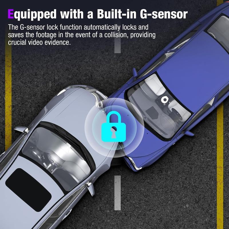 HYRORA 4K Triple Dash Cam with Wifi Front inside Rear View Night Vision 24H Parking Monitor Car Driving Recorder HD Crystal-Clear Recording 2 Inch Display Free 32GB Card Holiday Haul Christmas