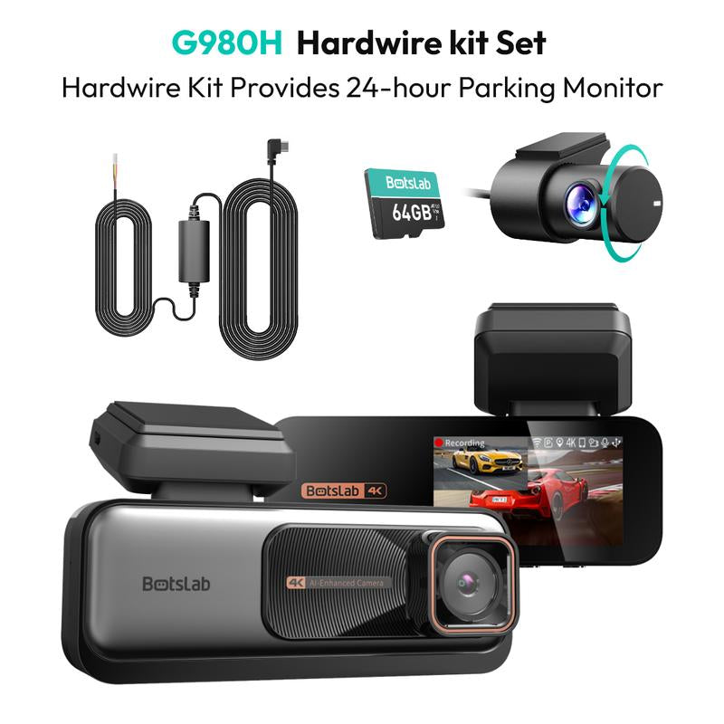 Botslab 4K Front & Rear Dashcam,1 Count Dash Camera for Car,170° Ultra Wide Dashcam with ADAS, Night Vision,Free 64GB SD Card, 5G/2.4G Wifi,Automotive,Vehicle