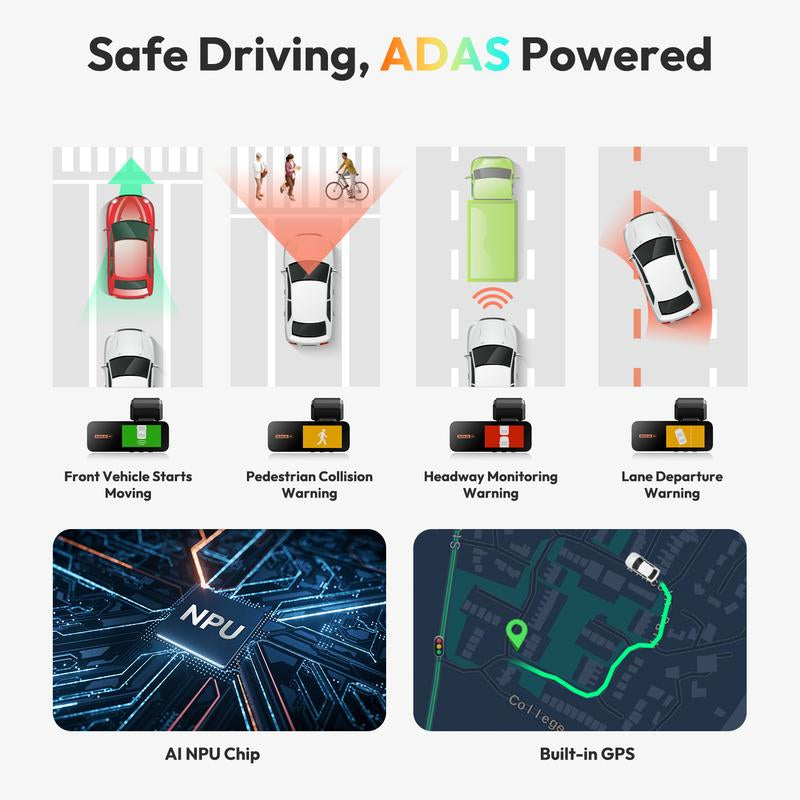 Botslab 4K Front & Rear Dashcam,1 Count Dash Camera for Car,170° Ultra Wide Dashcam with ADAS, Night Vision,Free 64GB SD Card, 5G/2.4G Wifi,Automotive,Vehicle