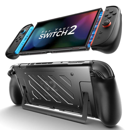 JSAUX Split Protective Case for Nintendo Switch 2, TPU Middle Frame & PC Front Cover, Non-Slip Ergonomic Grip, Storage for 10 Game Cards, Supports Stand Use, Shock Absorption & Anti-Scratch-Pc0114