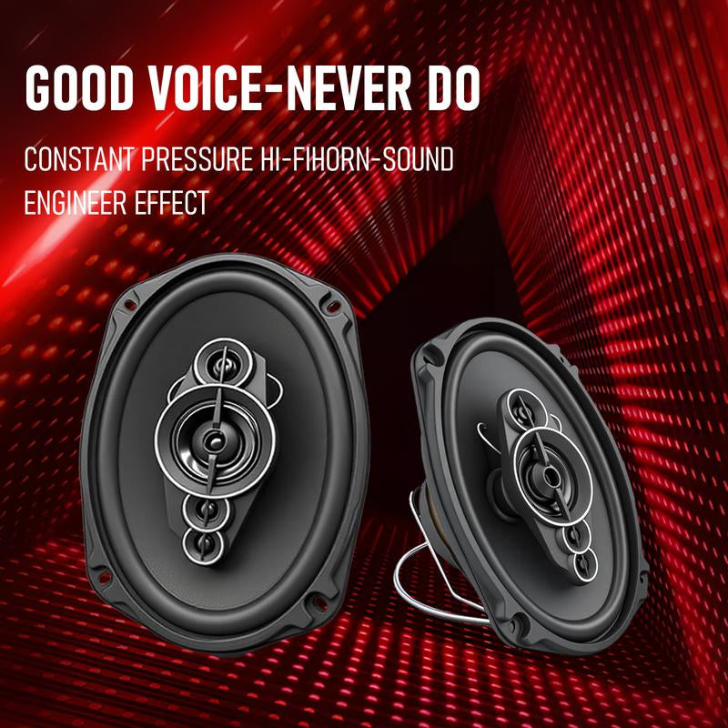 6×9 Inch 5-Way Car Coaxial Speakers (2 PCS) 5.2 Surround Sound & Hi-Fi Audio for Door Installation with MP3 Cable, Universal Fit for Most Cars
