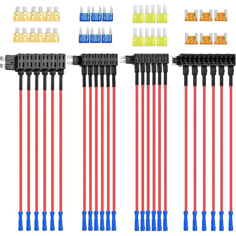 Nilight 12 Pack 12V Car Add-A-Circuit Fuse Tap Standard Mini Micro2 and Low Profile Taps 4 Types ATO ATC ATM APM Holder for Cars Trucks Boats