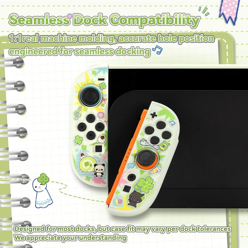 Geekshare Slim Protective Case Compatible with Switch 2 (2025), Anti-Scratche and Shock-Absorption Dockable Hard Shell for Switch 2 Game Console - Lucky Clover Memo