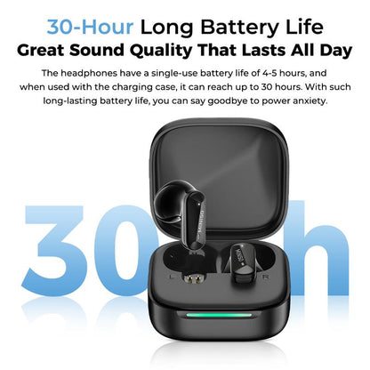MINISO MS119 TWS True Wireless Earbuds Bluetooth Headphones, Bluetooth 6.0, 30H Long Playtime, IPX5 Water-Resistant, 2 Mics for Clear Calls, Deep Bass Sound Earphones