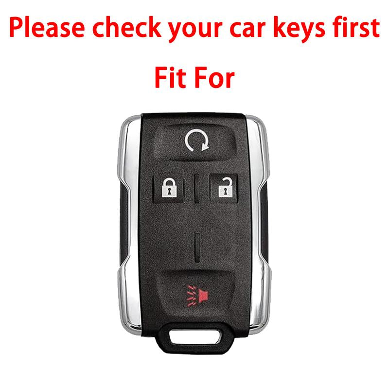 4-Buttons Key Fob Cover Case Shell for GMC Chevrolet Key Fobs Fit Chevy Colorado Silverado Suburban Tahoe Remote Key 2014-2022 - Truck Accessories