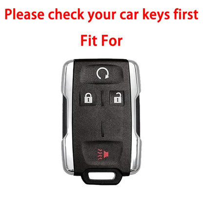 4-Buttons Key Fob Cover Case Shell for GMC Chevrolet Key Fobs Fit Chevy Colorado Silverado Suburban Tahoe Remote Key 2014-2022 - Truck Accessories