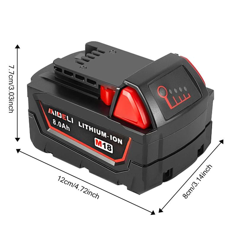 4-Pack 18V 8.0Ah Lithium-Ion Battery for M18 Tools 48-11-1850 48-11-1840 48-11-1852 48-11-1815 Cordless Power Tools with LED Indicator
