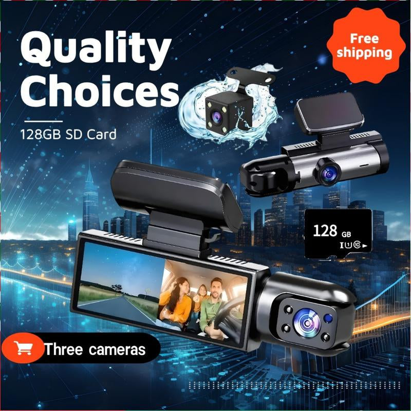 Multi-Channel Dashcam with Night Vision 4-Channel 1080P Recorder 256GB Memory Card Video Surveillance System Camera