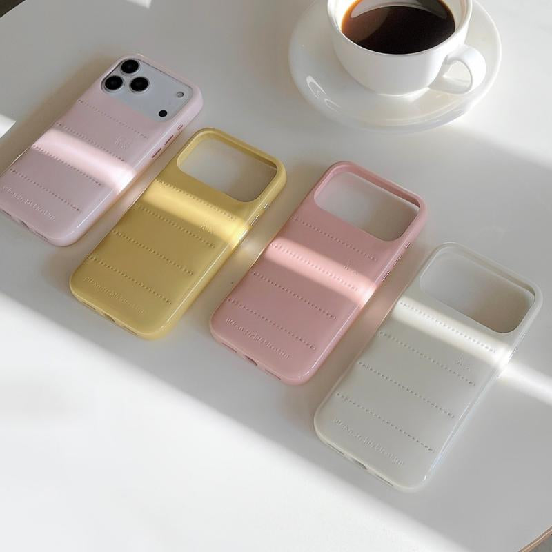 Down Jacket Phone Case Compatible with Iphone 17/16 Pro Max Personalized Solid Color 15/14P Shockproof