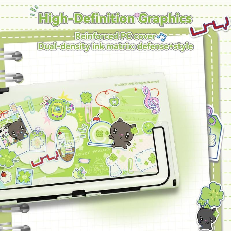 Geekshare Slim Protective Case Compatible with Switch 2 (2025), Anti-Scratche and Shock-Absorption Dockable Hard Shell for Switch 2 Game Console - Lucky Clover Memo