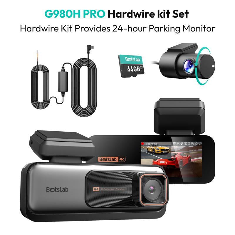 Botslab 4K Front & Rear Dashcam,1 Count Dash Camera for Car,170° Ultra Wide Dashcam with ADAS, Night Vision,Free 64GB SD Card, 5G/2.4G Wifi,Automotive,Vehicle