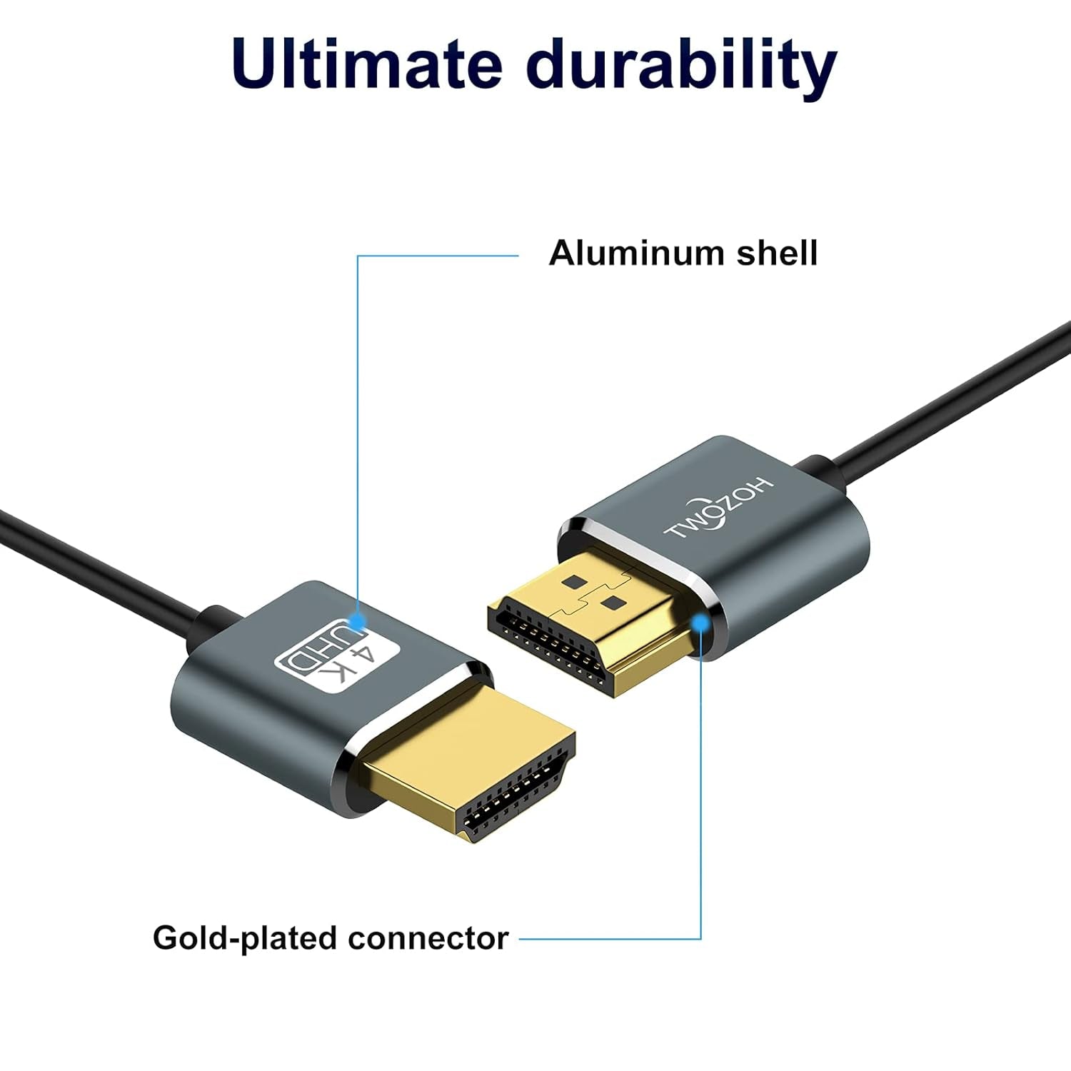 Ultra-Thin Long HDMI to HDMI Cable 25FT, Hyper Slim HDMI 2.0 Cable, Extreme Flexible HDMI Cord Support 3D/4K@60Hz, 2160P, 1080P