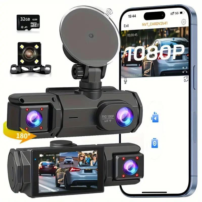 Car Dashcam, HD Car DVR with 32GB Memory Card - Vehicle Video Surveillance Recorder, Compatible with Cars, Trucks & Suvs - Auto DVR for Video Recording #TOP PICKS