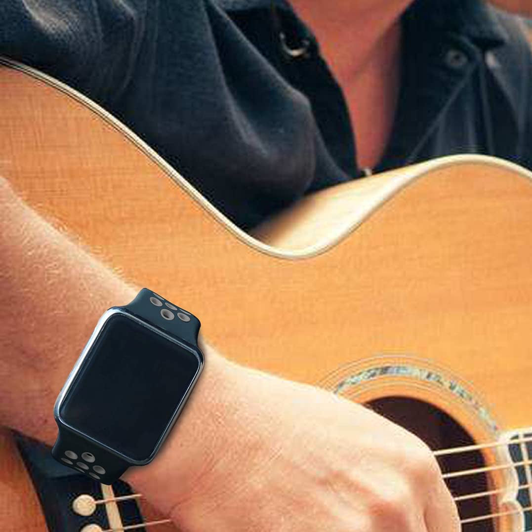 Compatible with Apple Watch Bands 44Mm 45Mm 46Mm 49Mm 42Mm 41Mm 40Mm 38Mm Men Women, Breathable Silicone Sport Strap for Iwatch Bands Series 10/9/8/7/6/5/4/3/Se/Ultra