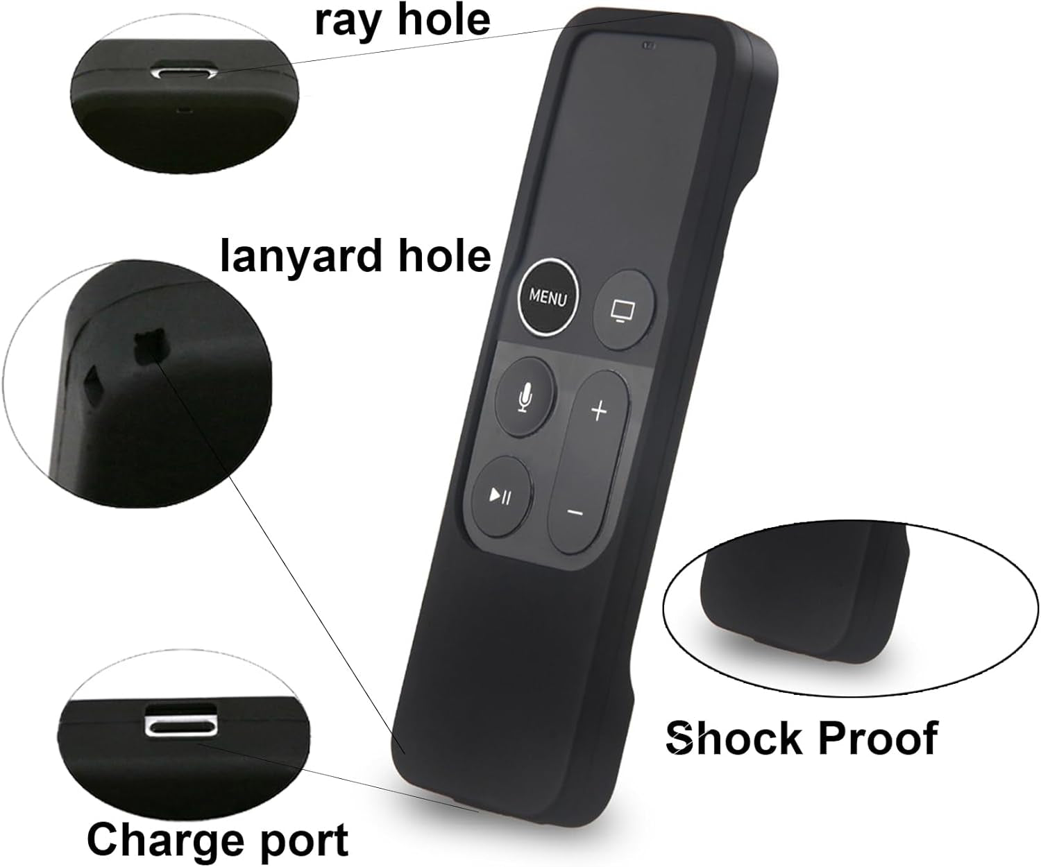 Silicone Case Compatible with Apple TV 4K/HD Siri Remote (1St Gen) - Anti-Slip Shock Proof Soft Remote Cover Case Compatible with Apple TV 4K 5Th 4Th Gen Siri Remote Controller - Red