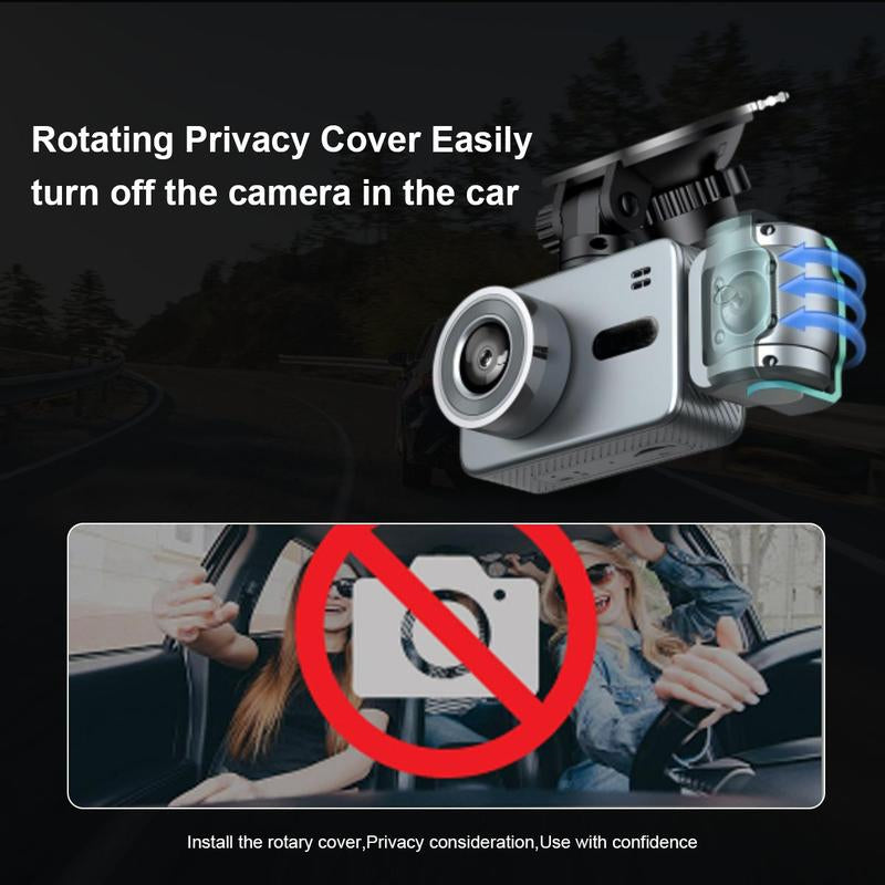 HYRORA 4K Triple Dash Cam with Wifi Front inside Rear View Night Vision 24H Parking Monitor Car Driving Recorder HD Crystal-Clear Recording 2 Inch Display Free 32GB Card Holiday Haul Christmas