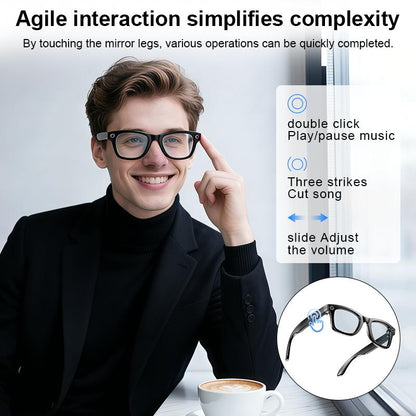 ULIMIED AI Smart Camera Glasses with 8MP HD Photo & Video, Hands-Free Recording, Bluetooth Music & Calls, Real-Time Translation Wearable