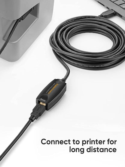Active USB 3.0 Extension Cable 16.4 FT, USB 3.0 Extender Male to Female Cord with Signal Booster Compatible with Oculus Quest 2, Rift Sensor, Steam VR, Gaming PC, 5M