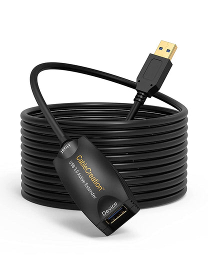 Active USB 3.0 Extension Cable 16.4 FT, USB 3.0 Extender Male to Female Cord with Signal Booster Compatible with Oculus Quest 2, Rift Sensor, Steam VR, Gaming PC, 5M