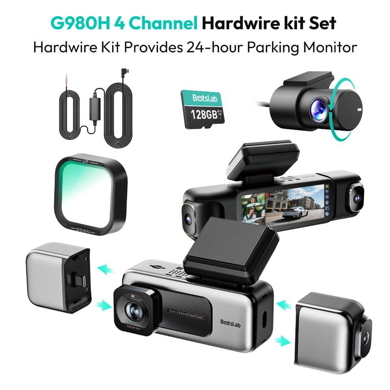 Botslab 4K Front & Rear Dashcam,1 Count Dash Camera for Car,170° Ultra Wide Dashcam with ADAS, Night Vision,Free 64GB SD Card, 5G/2.4G Wifi,Automotive,Vehicle