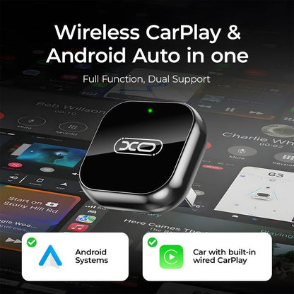 Mini Wireless Carplay & Android Auto Adapter, Upgrade Convert Wired to Wireless, Plug-And-Play, No Delay, Stable Connection Carplay for Iphone & Android（Ios10+, Android 11+）